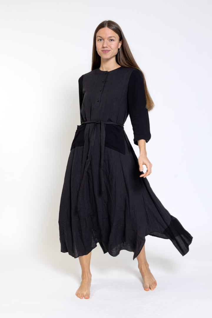 Black Long Dress With Belt The Runway Company Black Long Dress With Belt The Runway Company