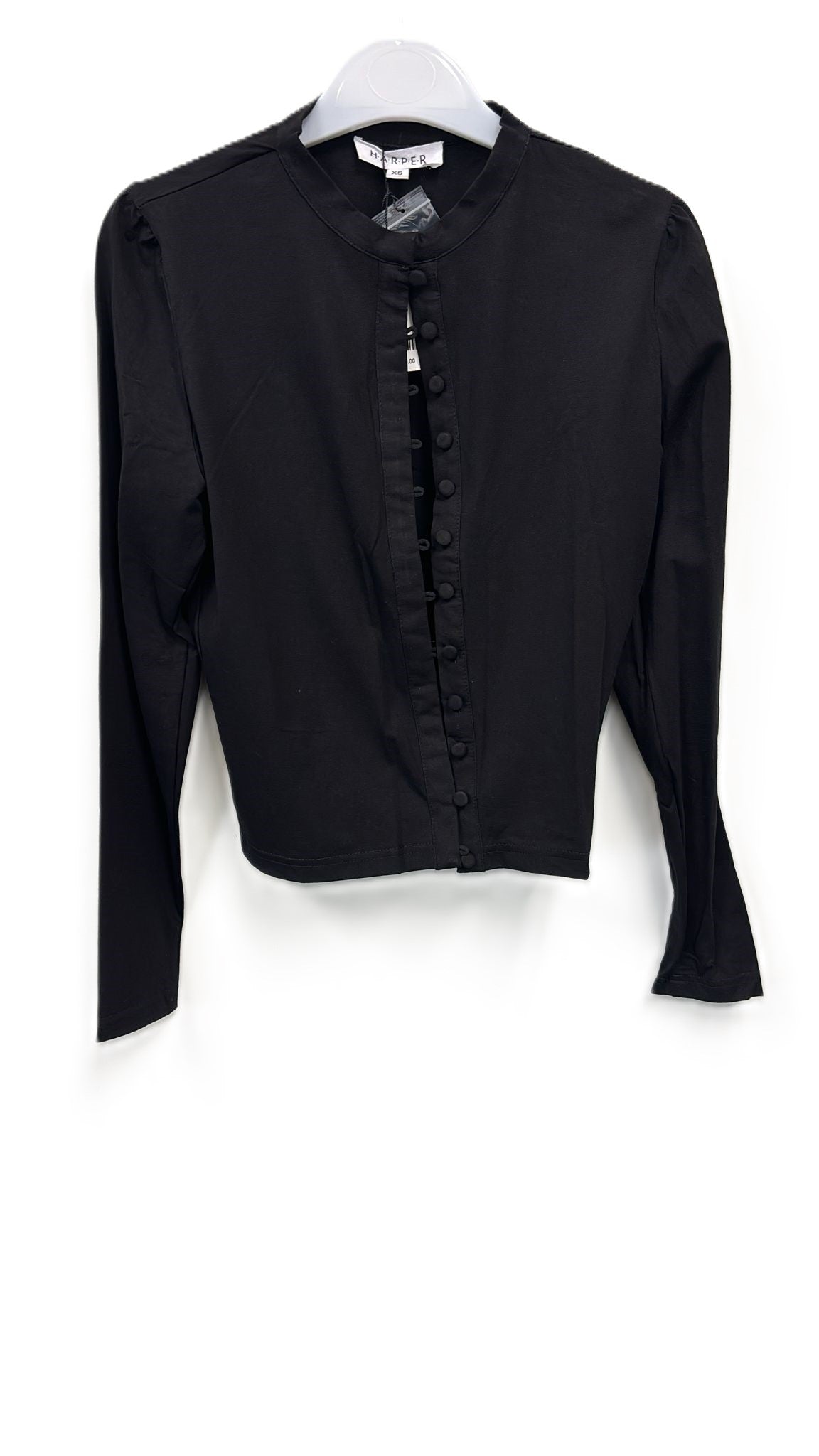 Black Top With Fabric Buttons