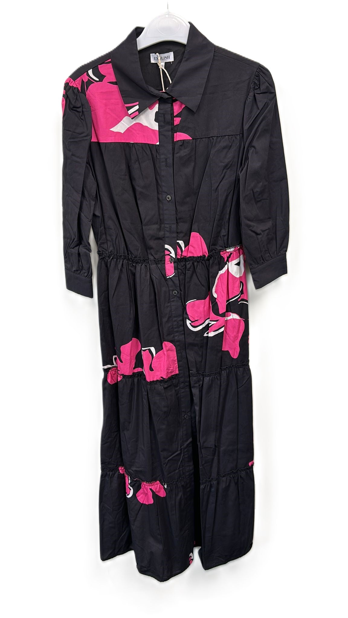 Black Base Pink Printed Dress