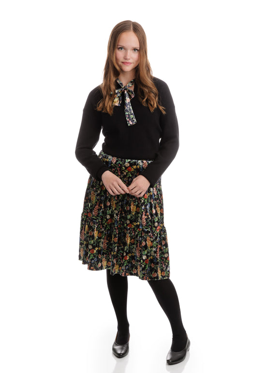 Velvet Printed Skirt