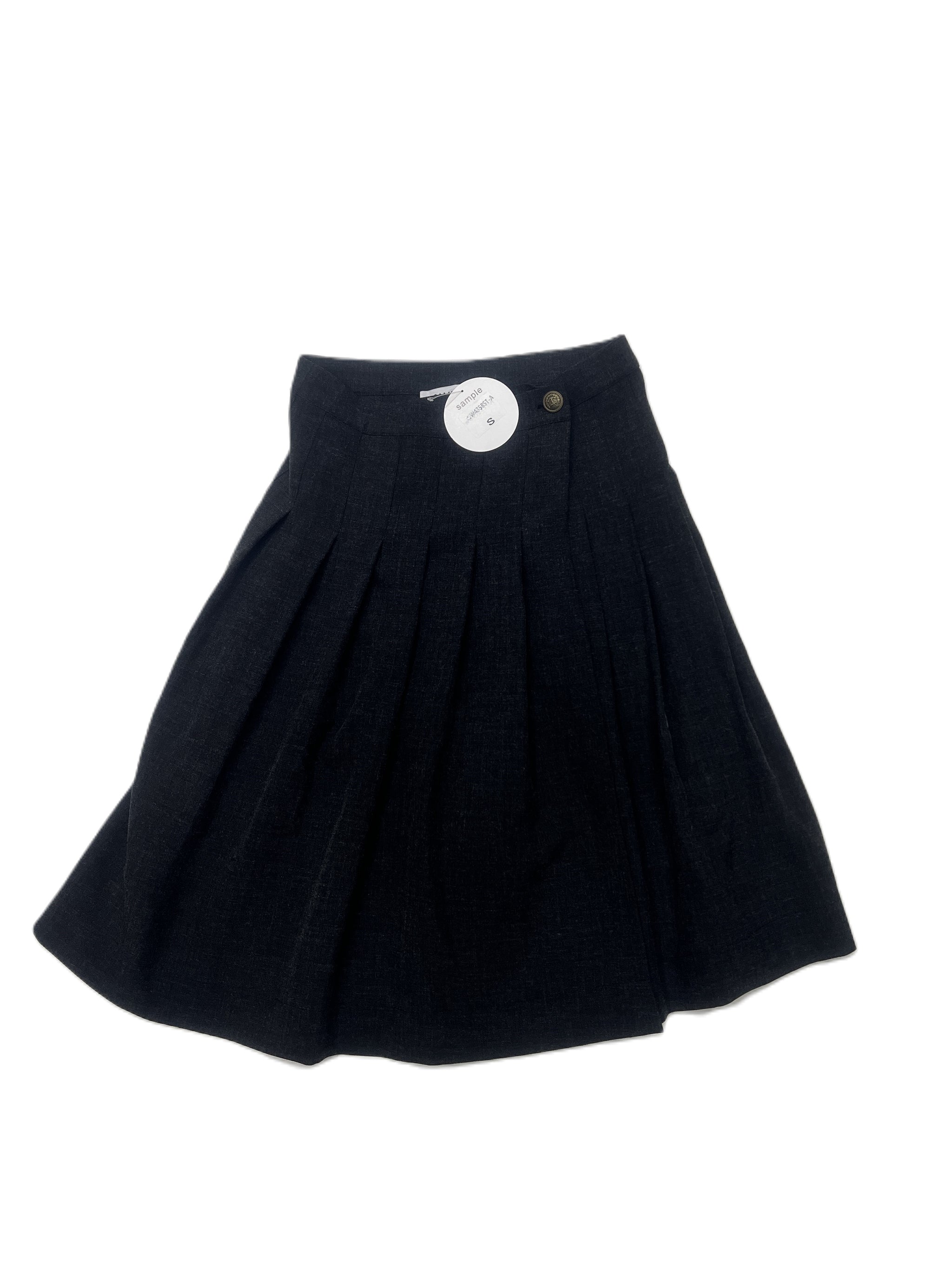 Pleated Wrap Skirt - Black