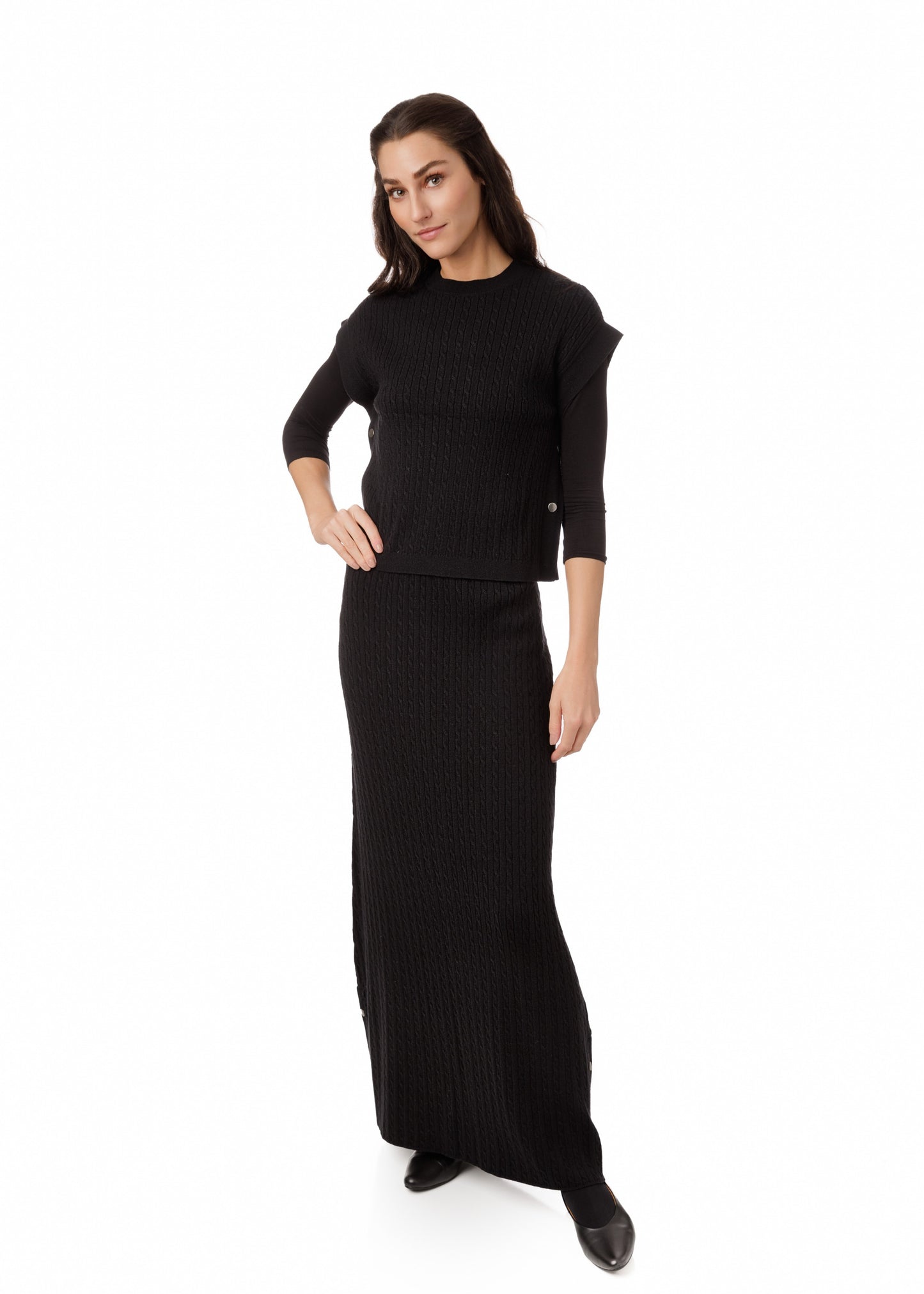 Cable Skirt - Black