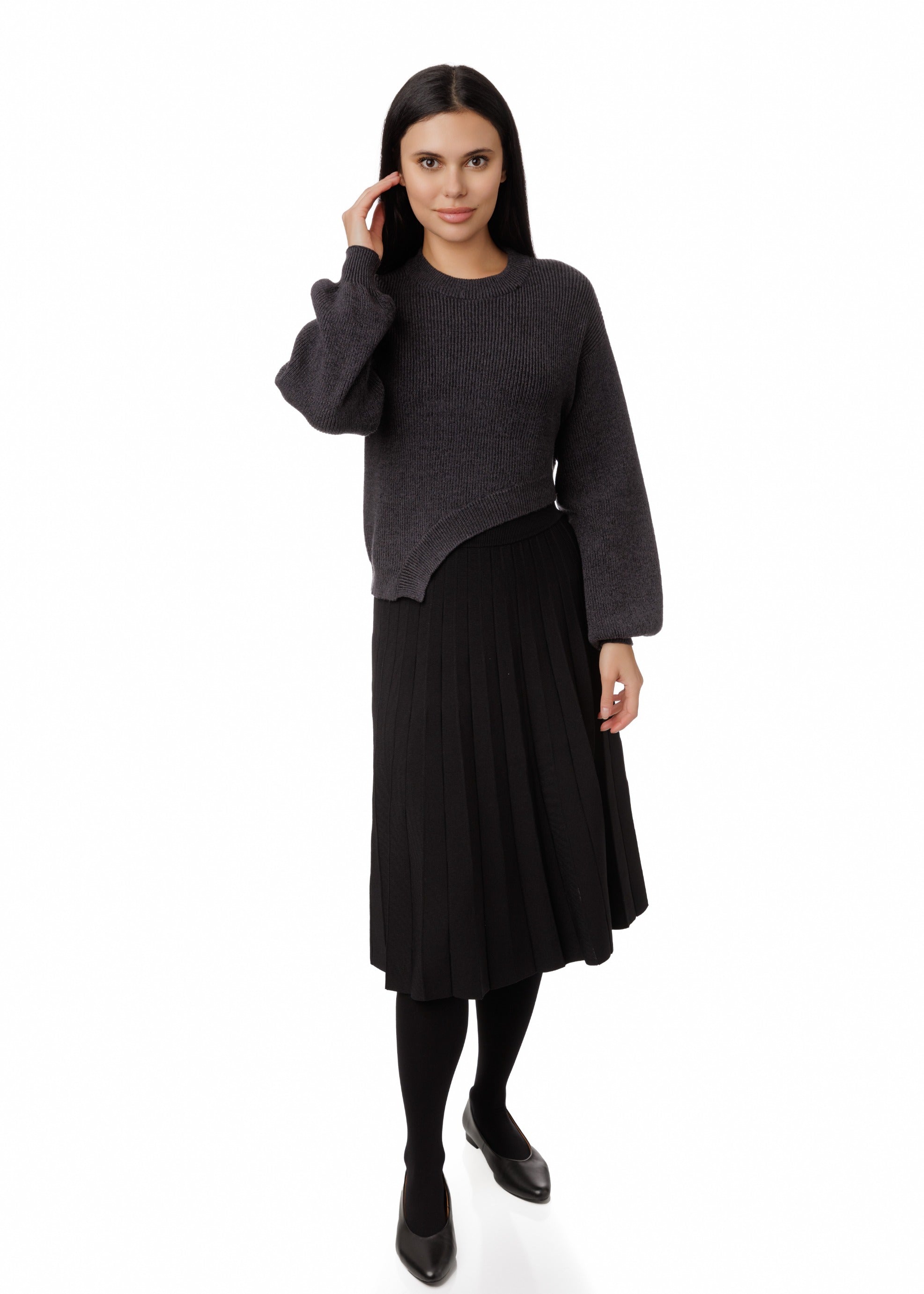 Knit Cut Out Sweater - Grey