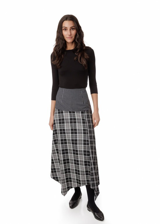 Multi Plaid Skirt - Black