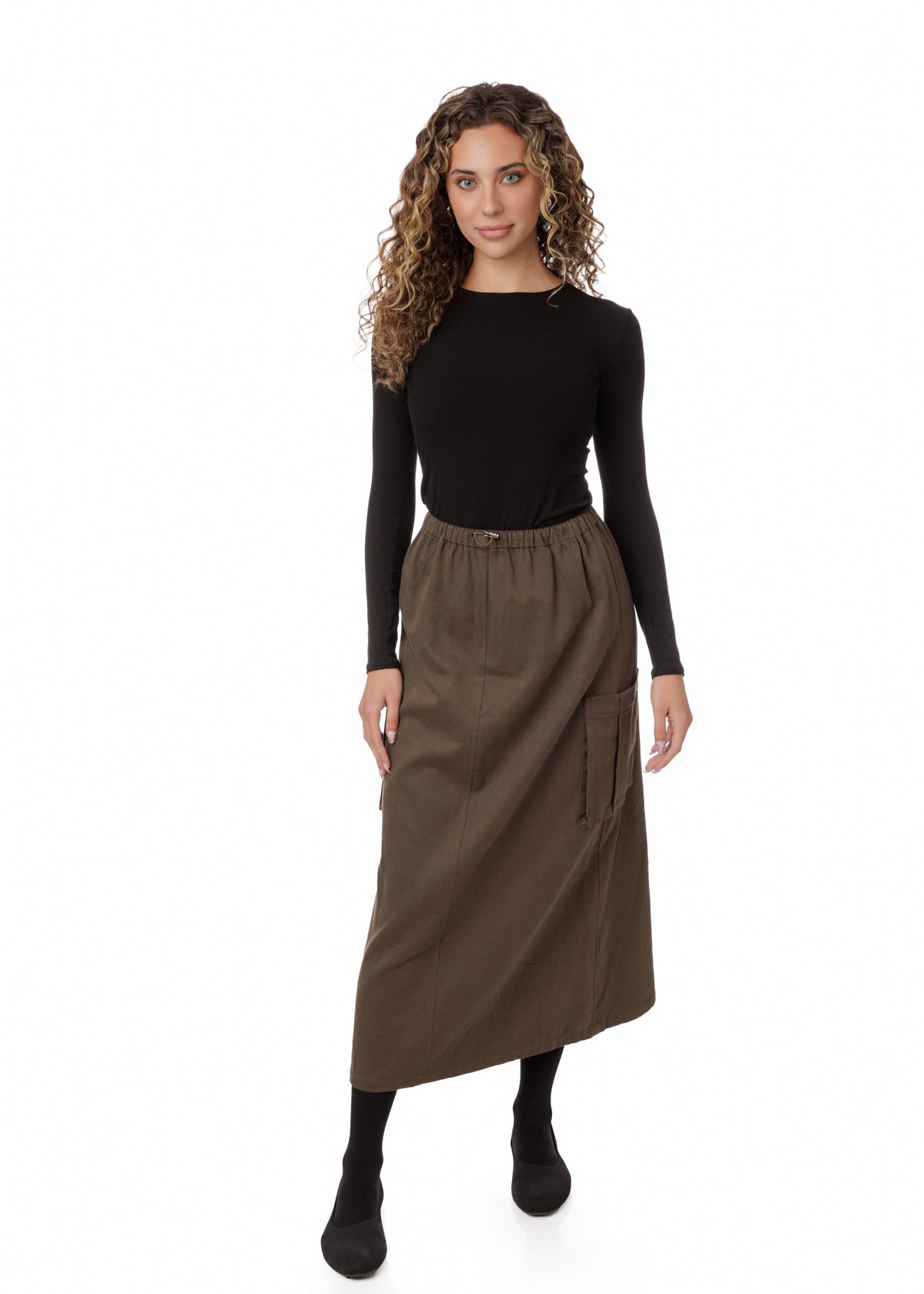 Multi Pocket Thin Ribbing Cargo - Dark Khaki
