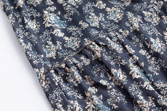 Printed Velvet Skirt With Smocked Waist Band