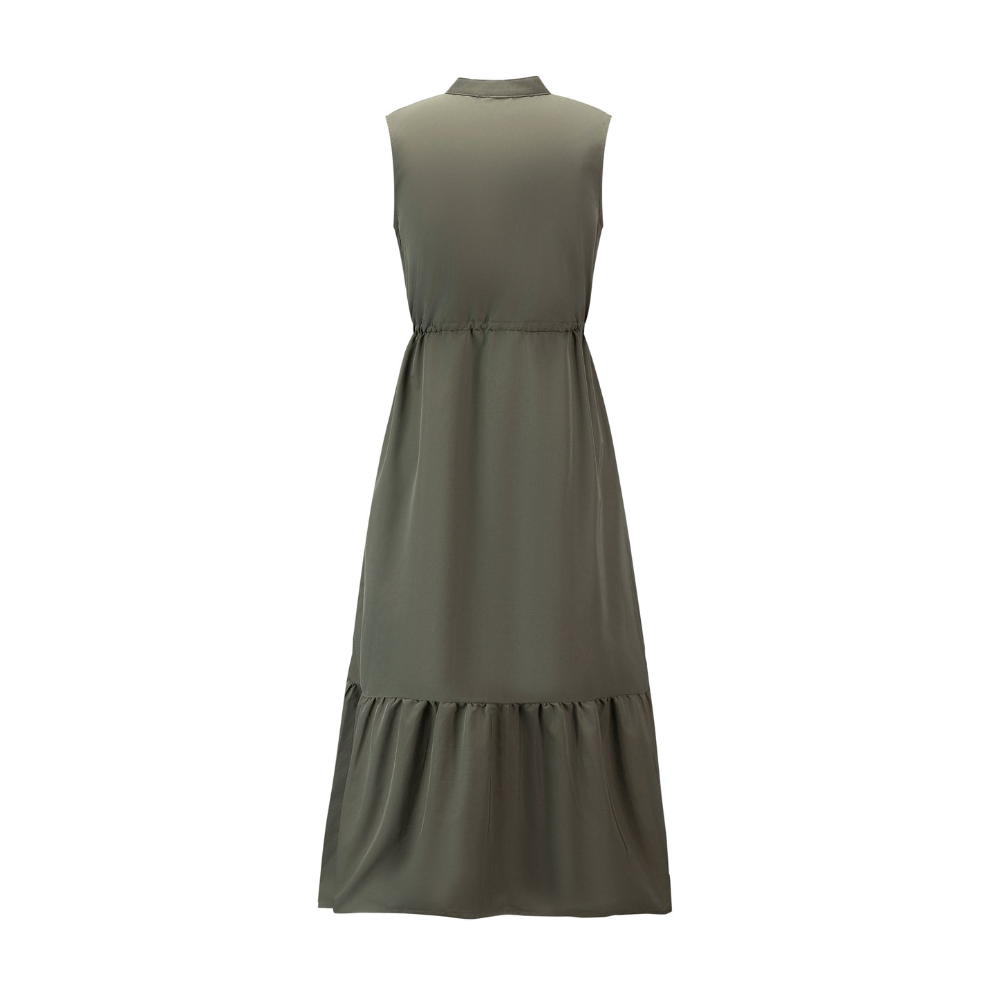 Solid Jumper With Exposed Zipper - Olive