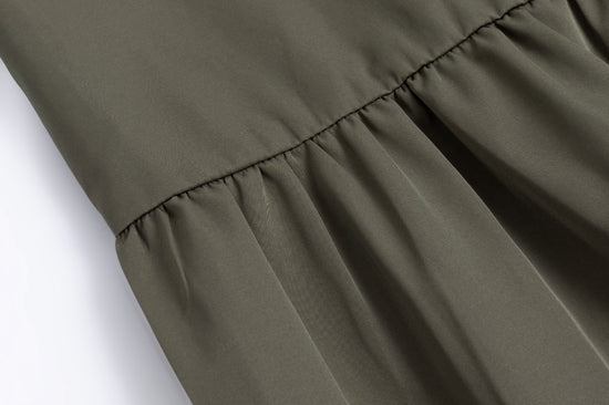 Solid Jumper With Exposed Zipper - Olive