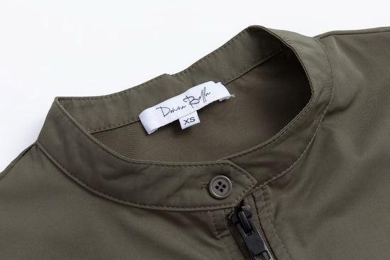 Solid Jumper With Exposed Zipper - Olive