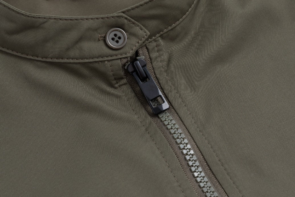 Solid Jumper With Exposed Zipper - Olive