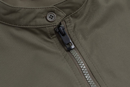 Solid Jumper With Exposed Zipper - Olive