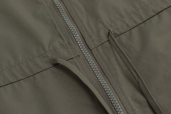 Solid Jumper With Exposed Zipper - Olive