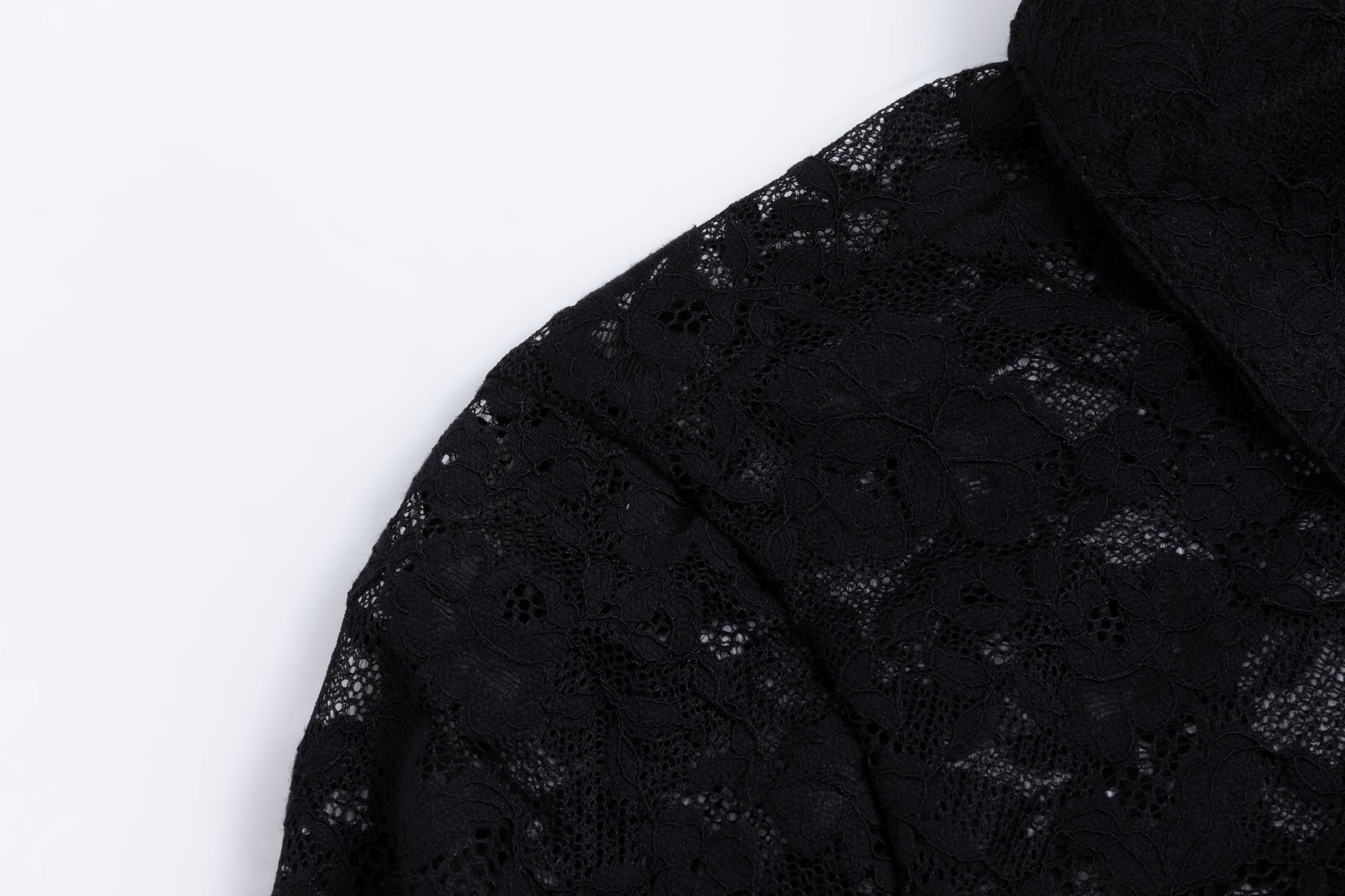 Solid Dress With Lace Top Overlay - Black