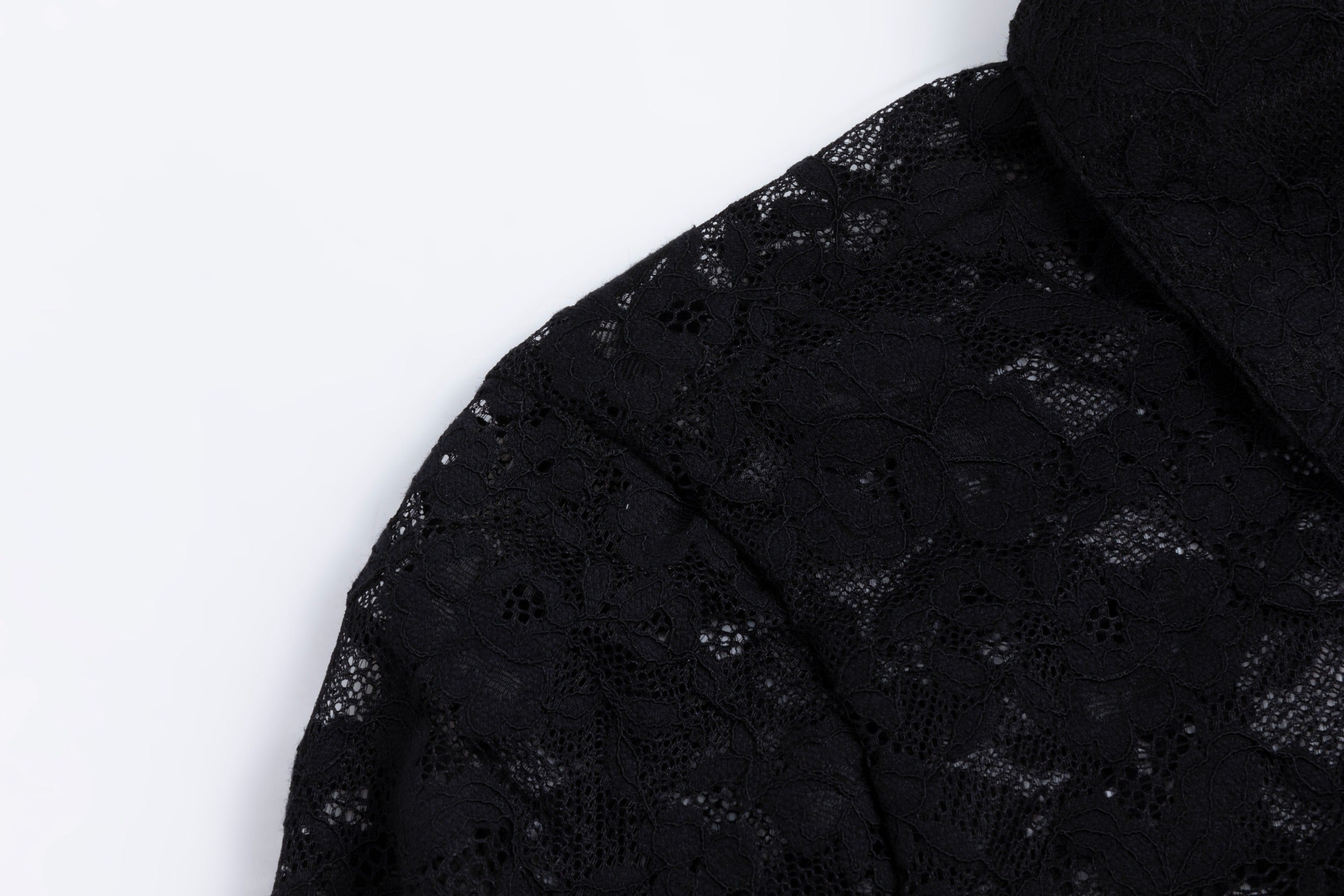 Solid Dress With Lace Top Overlay - Black