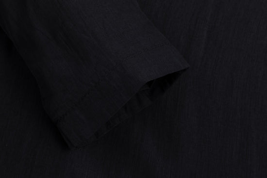 Solid Dress With Lace Top Overlay - Black