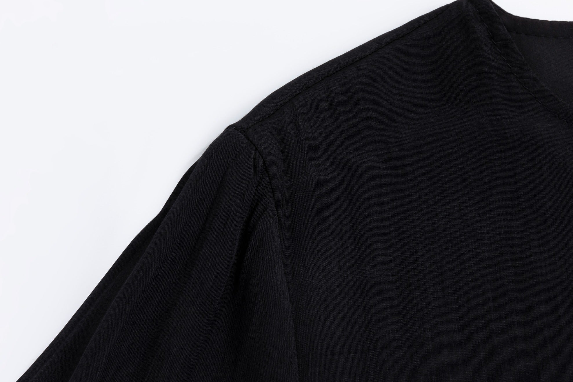 Solid Dress With Lace Top Overlay - Black