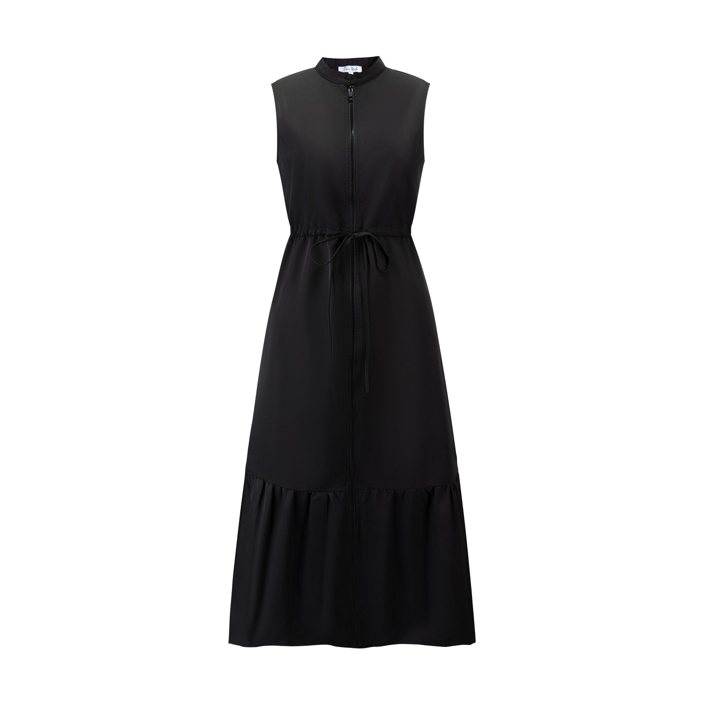 Solid Jumper With Exposed Zipper - Black