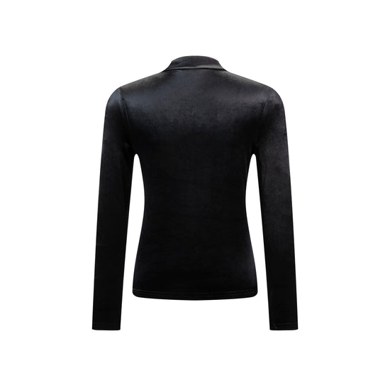 Black Velevet Mock Neck Top
