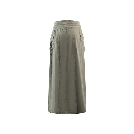 Acid Wash Drawstring Skirt - Green