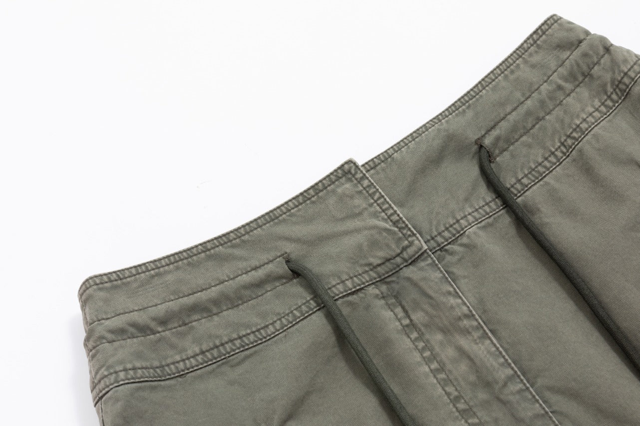 Acid Wash Drawstring Skirt - Green