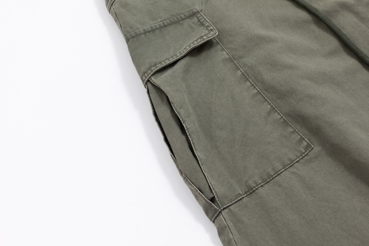 Acid Wash Drawstring Skirt - Green