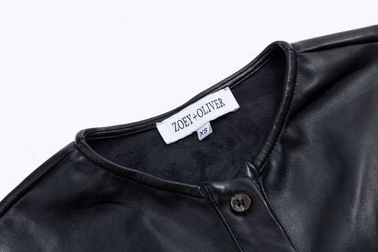Leather Dress With Waist Tie - Black