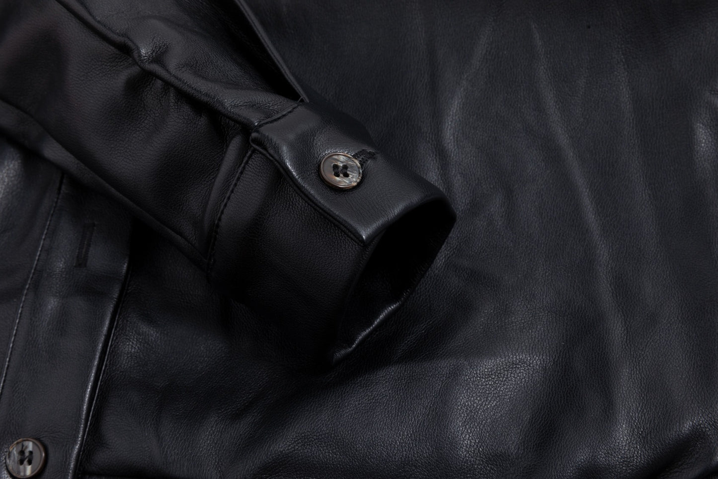 Leather Dress With Waist Tie - Black