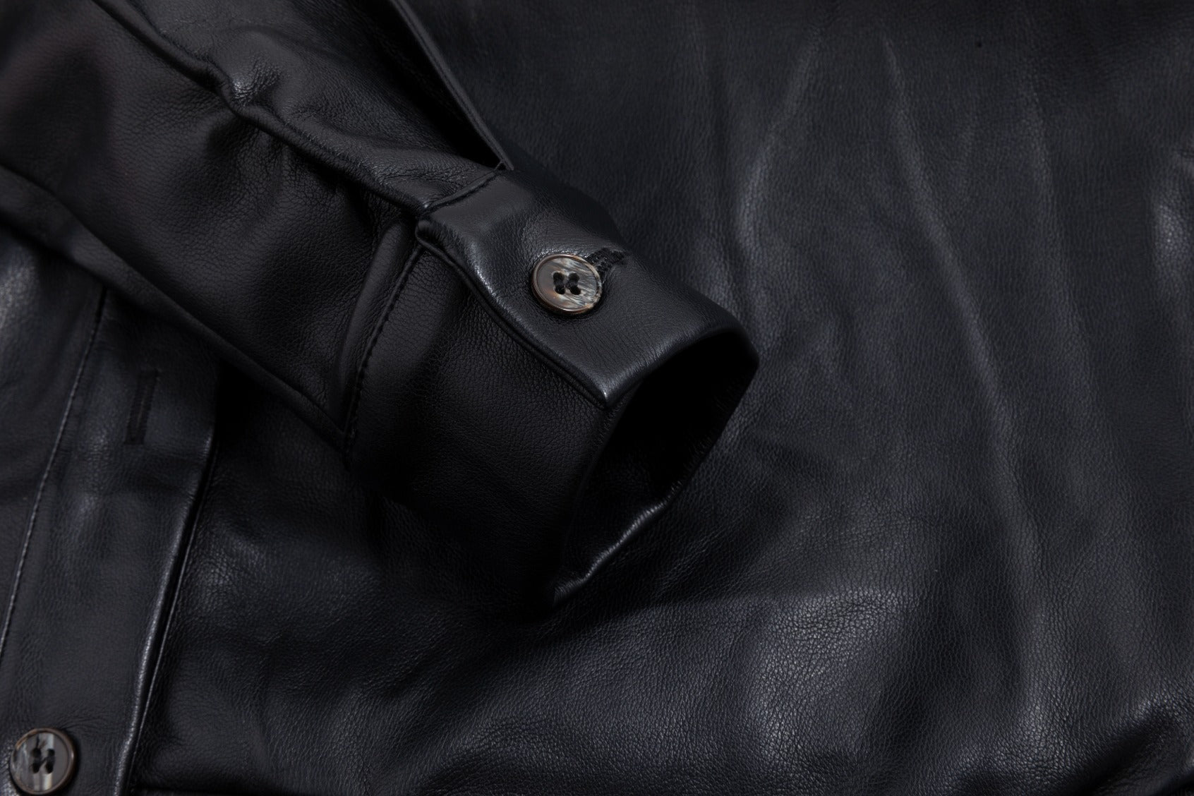 Leather Dress With Waist Tie - Black