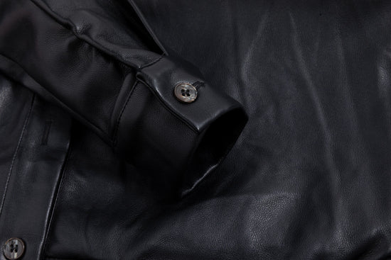Leather Dress With Waist Tie - Black