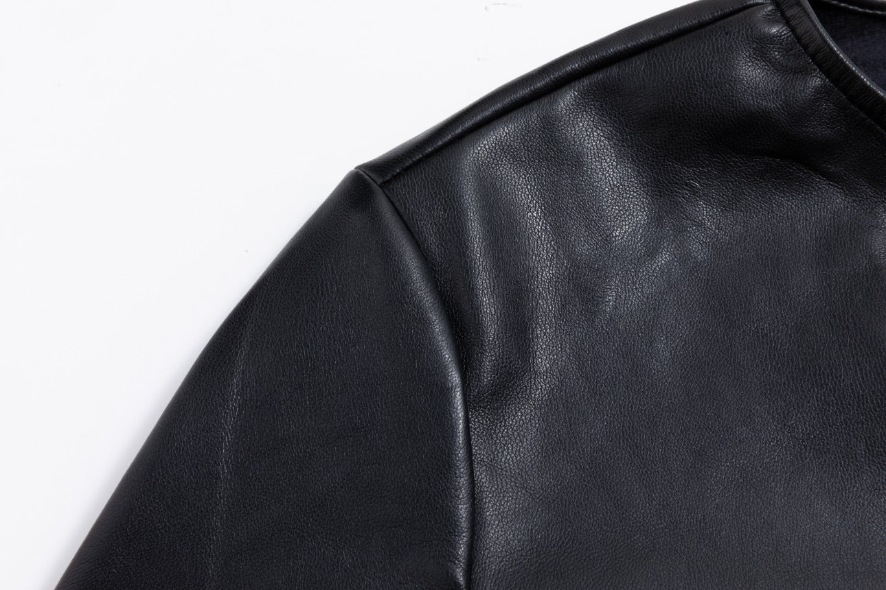 Leather Dress With Waist Tie - Black