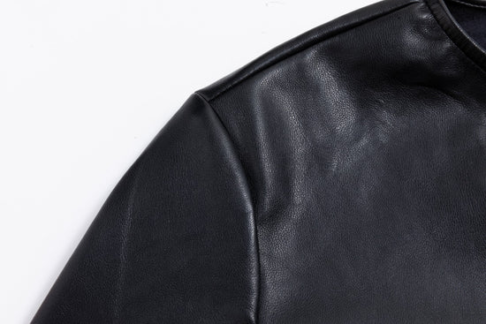 Leather Dress With Waist Tie - Black