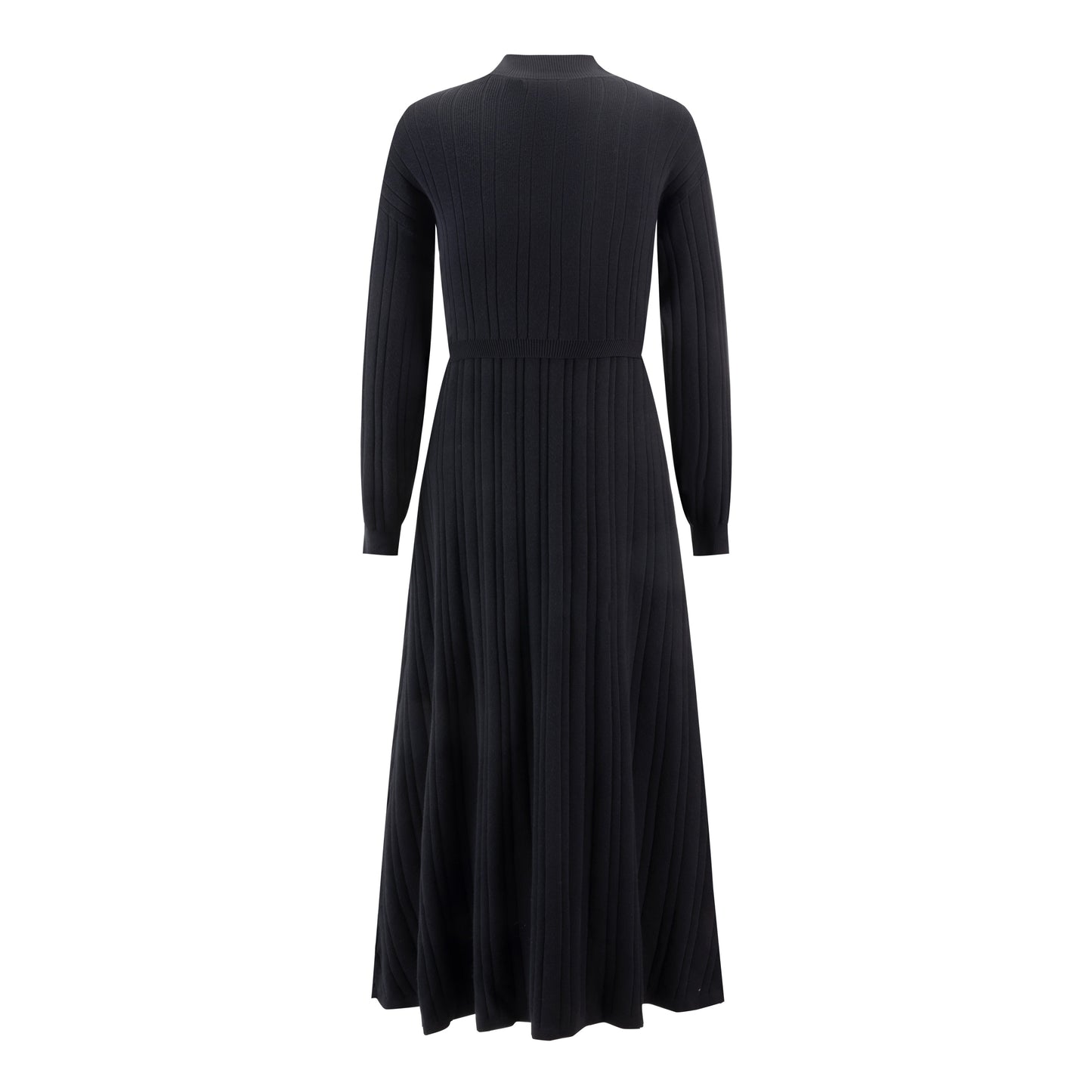 Black Knit Jumper With Cropped Knit Overlay