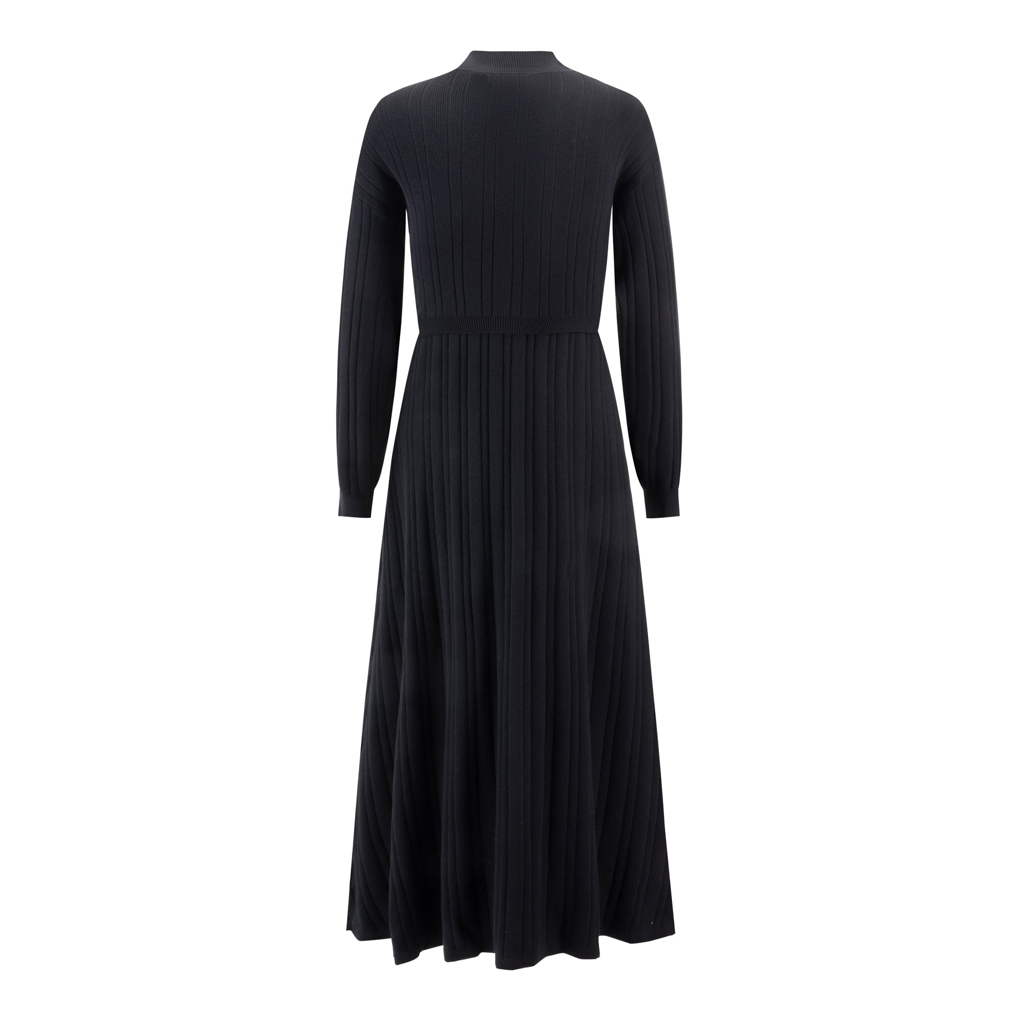 Black Knit Jumper With Cropped Knit Overlay