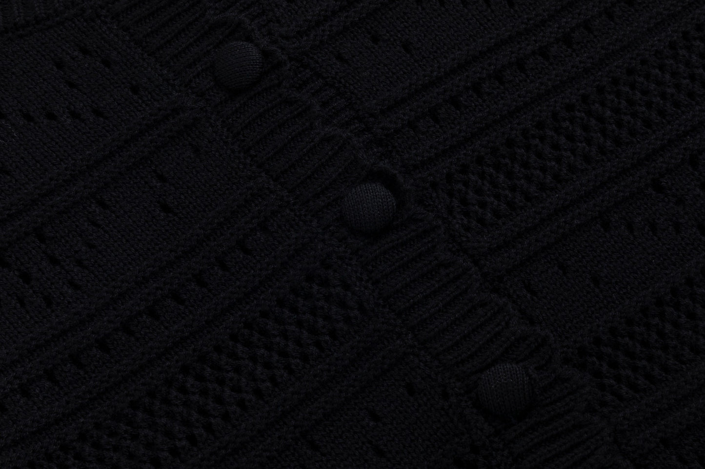 Black Crochet Knit Cardigan - TW4083-A