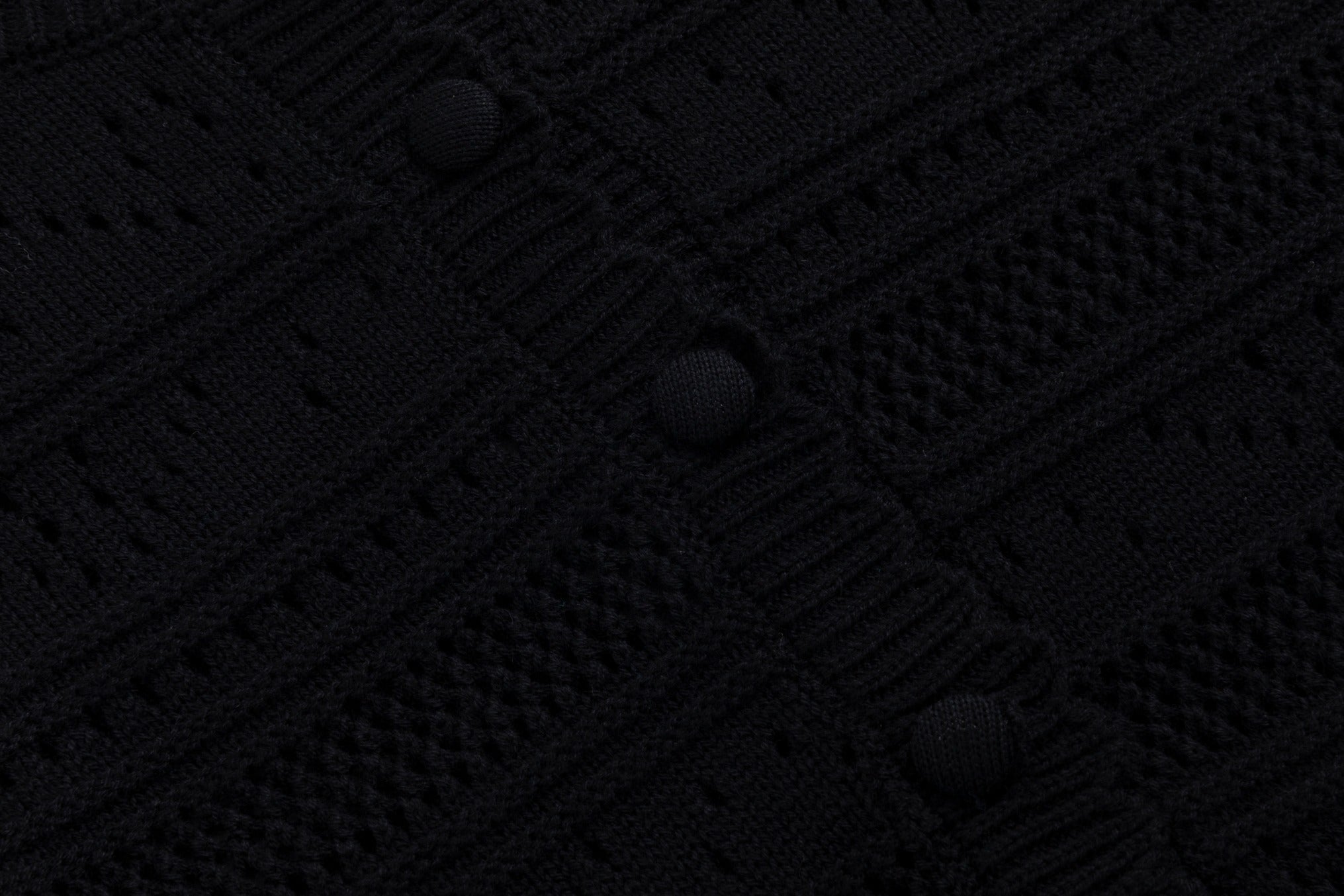 Black Crochet Knit Cardigan - TW4083-A