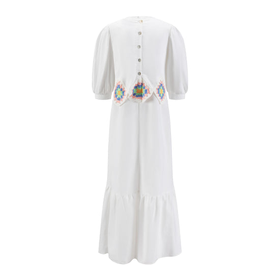 White Overlay With Crochet Over White Jumper