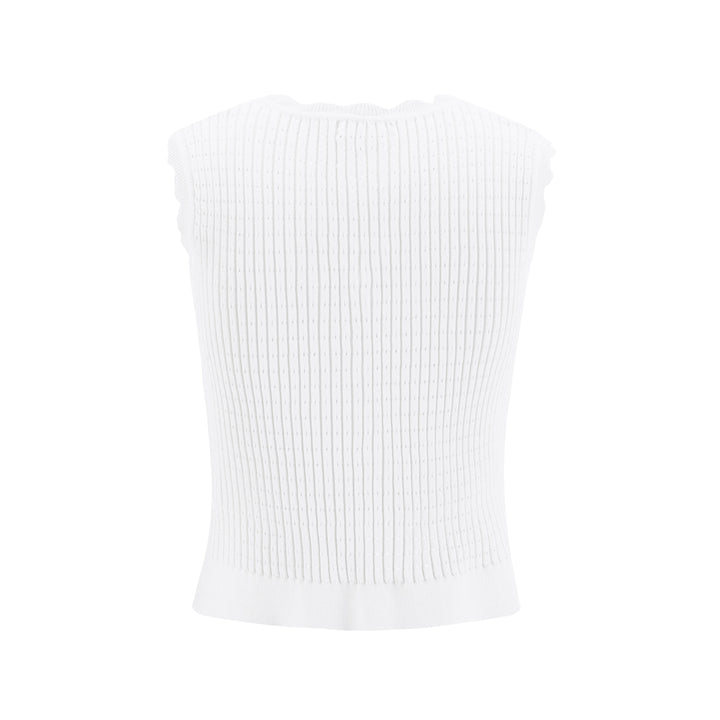 Ivory Scalloped Vest Cardigan