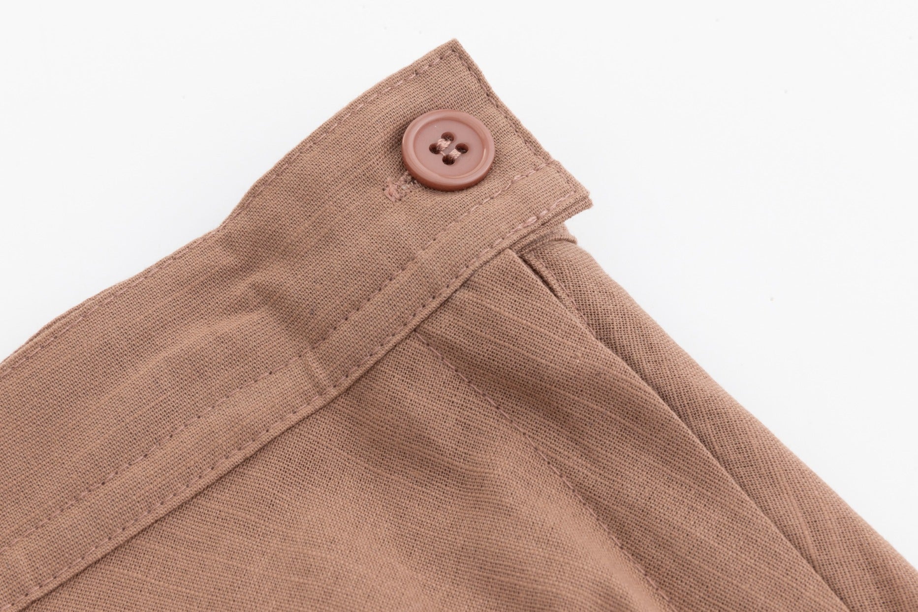 Banded Flair Skirt - Solid Tan-Linen