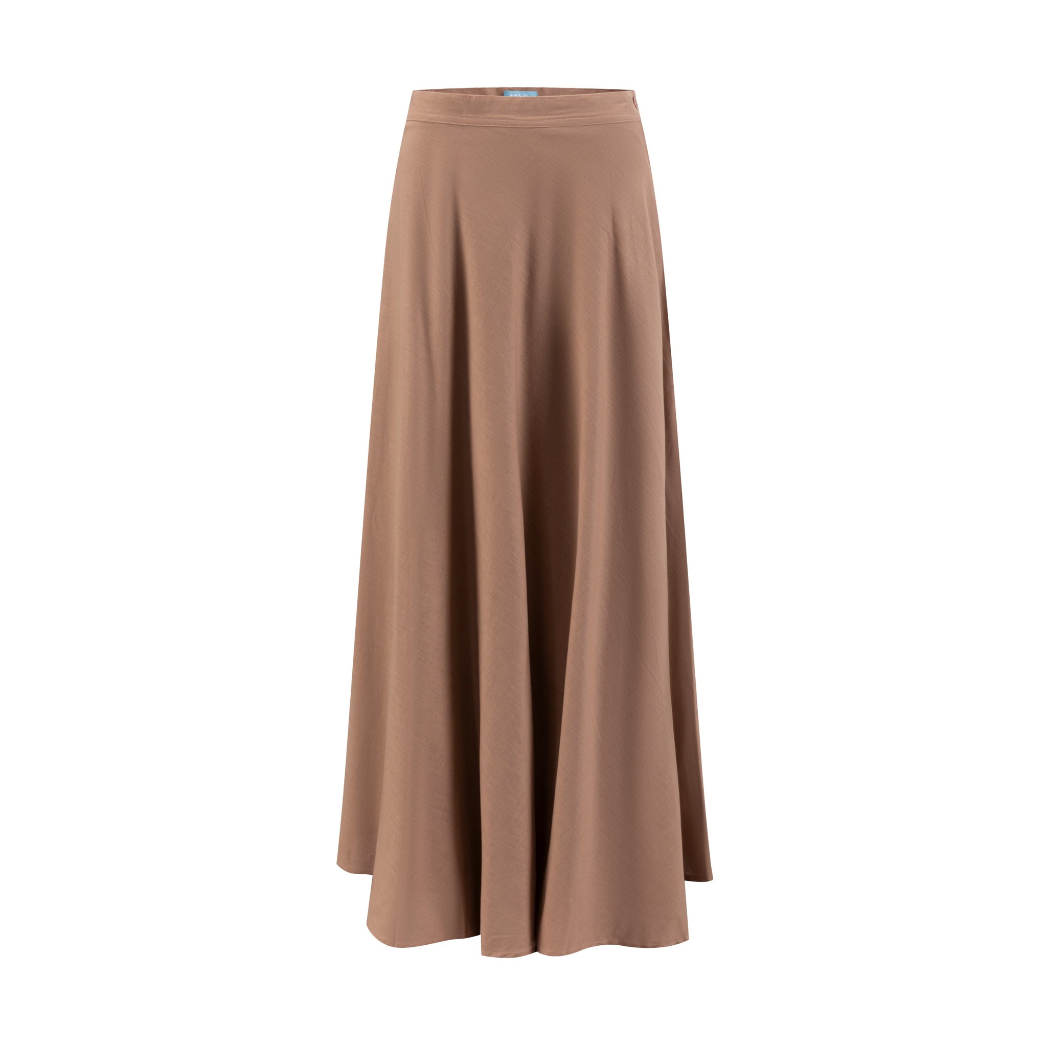 Banded Flair Skirt - Solid Tan-Linen