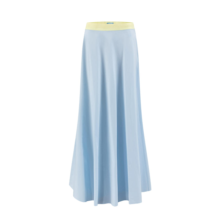 Banded Flair Skirt - Blue/Pear