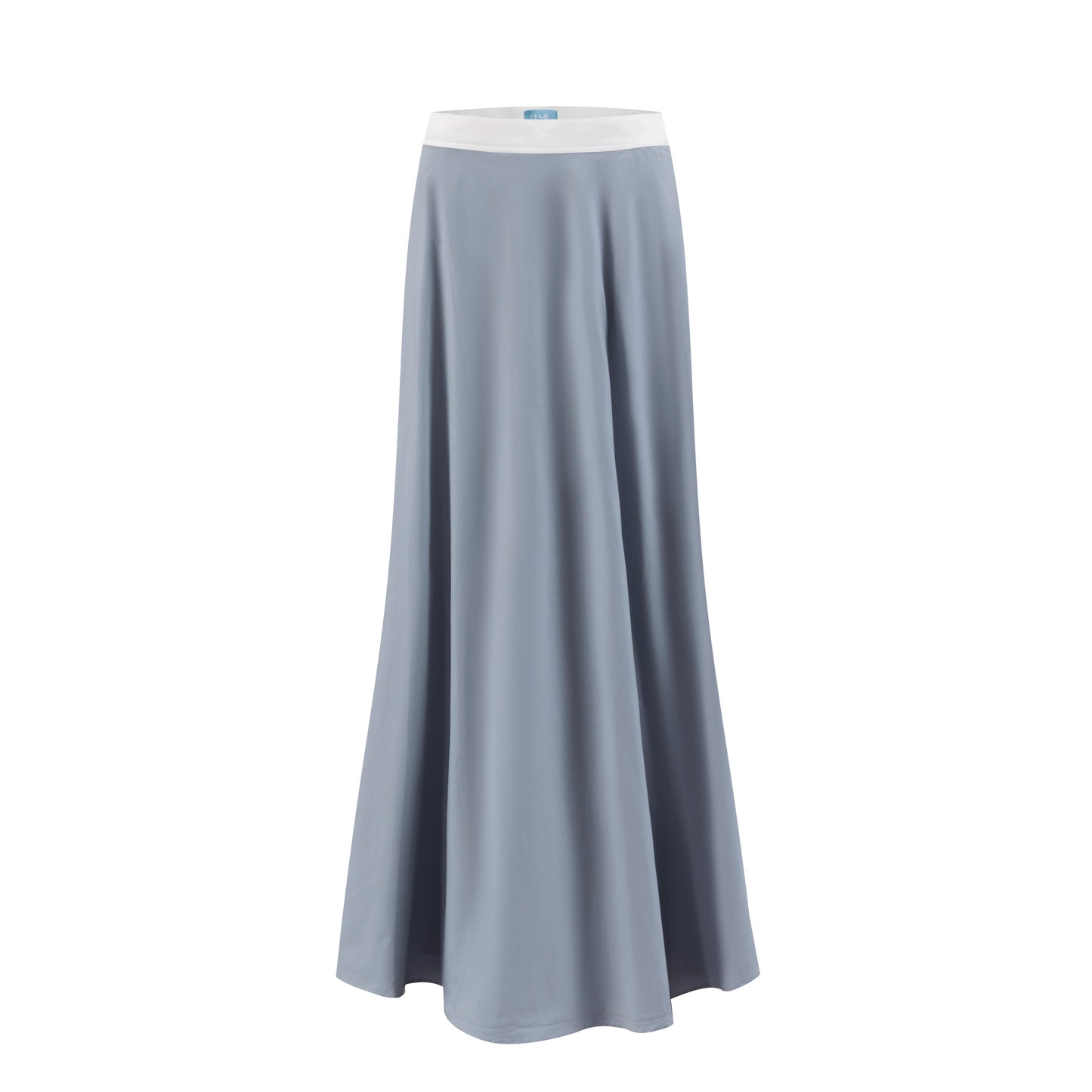 Banded Flair Skirt - Light Grey/White