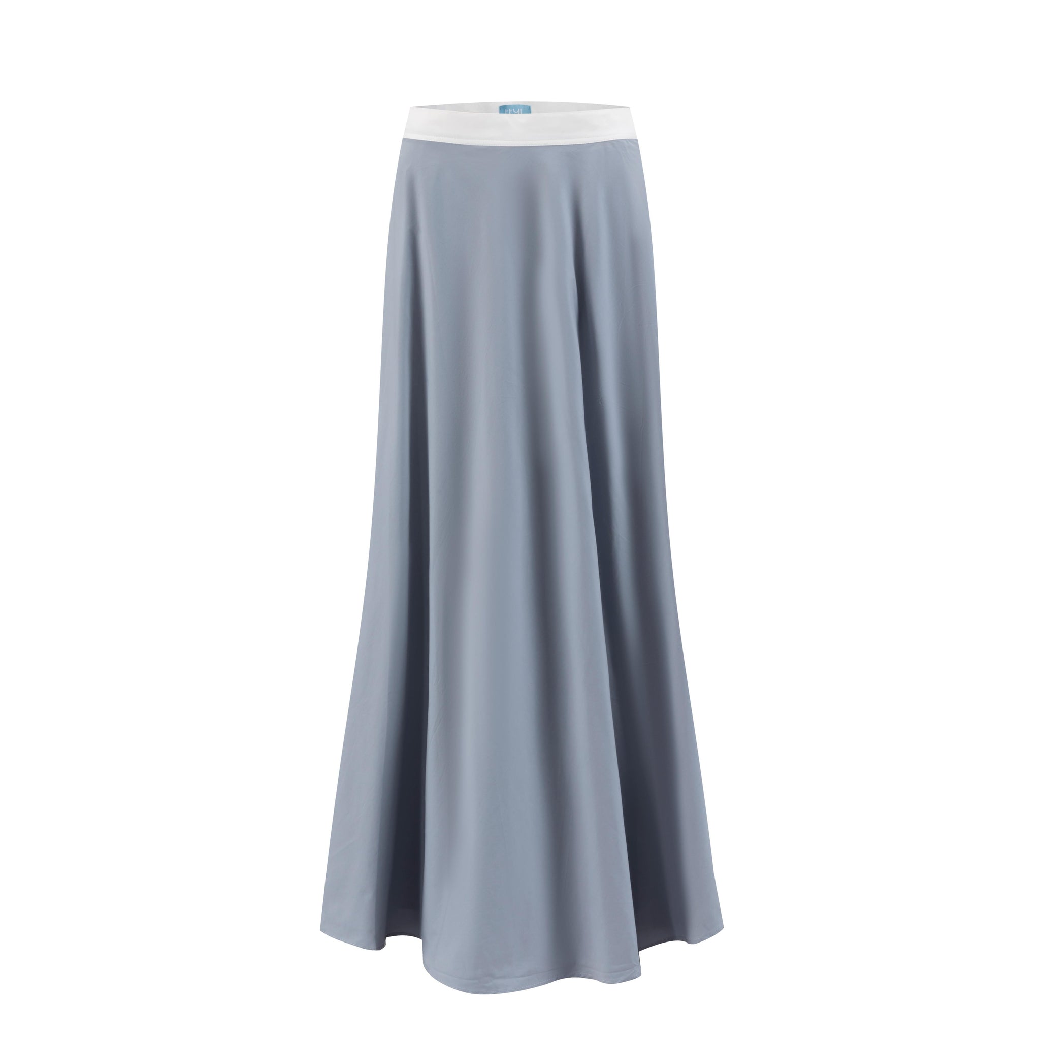 Banded Flair Skirt - Light Grey/White