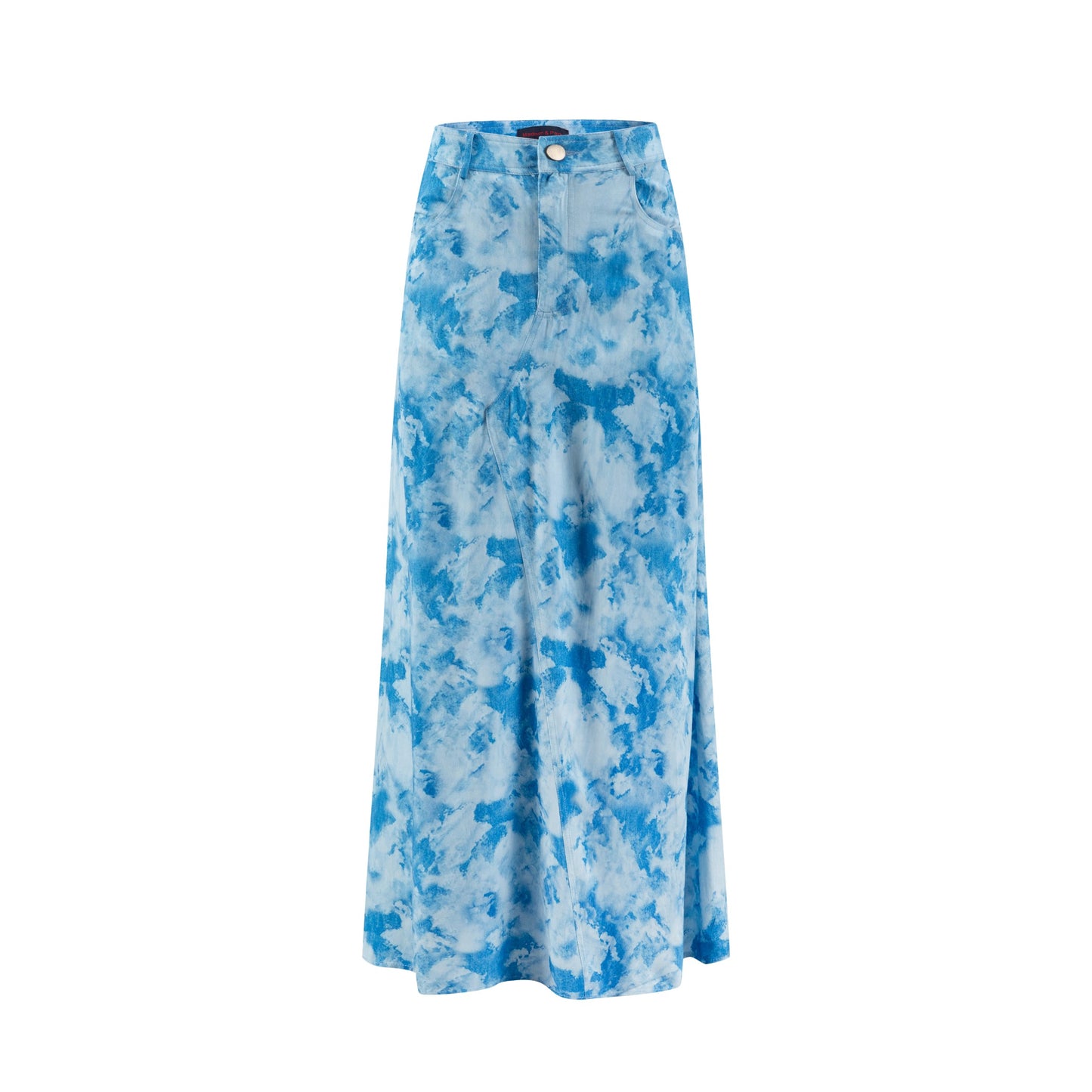 Blue Tie Dye Short Placket Skirt