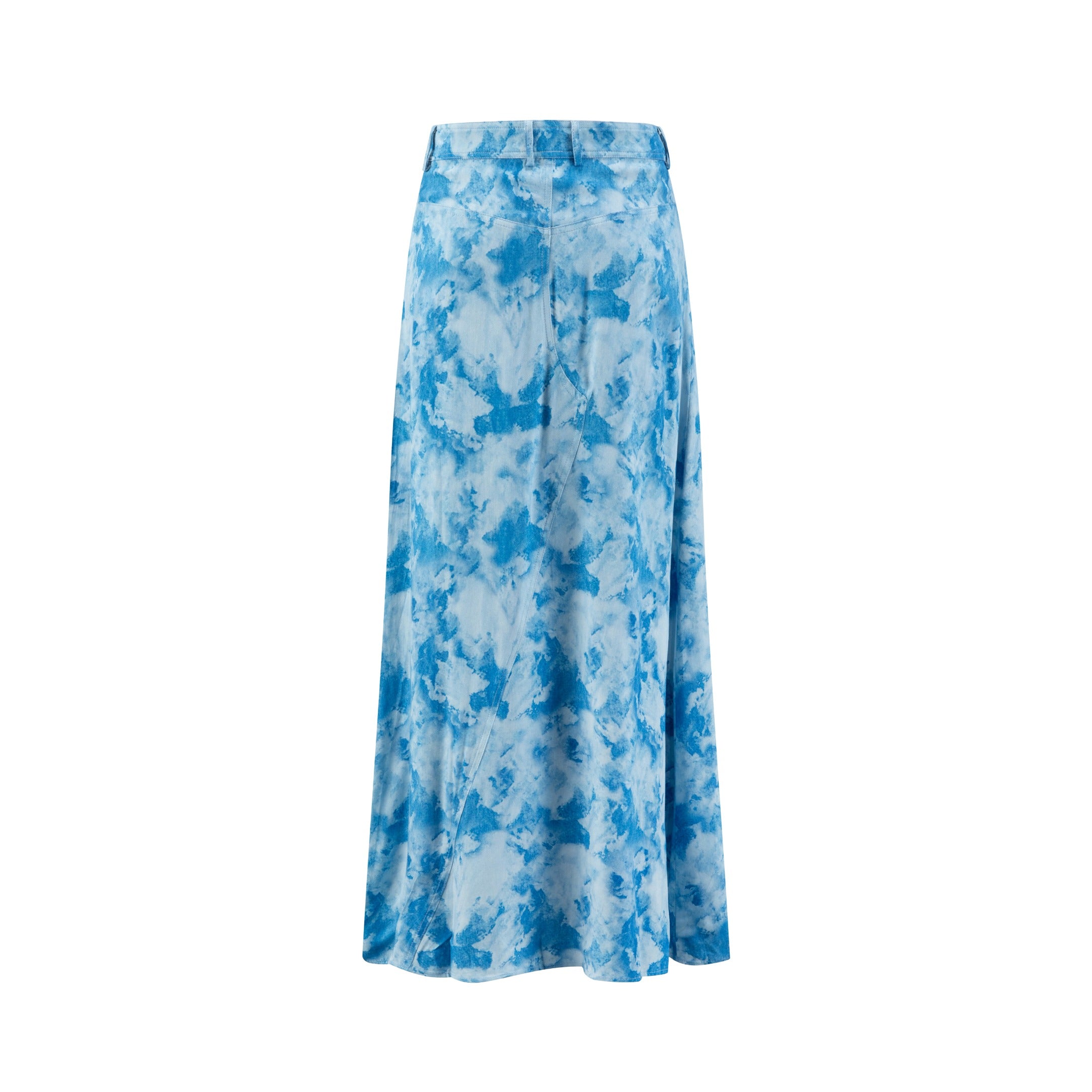 Blue Tie Dye Short Placket Skirt