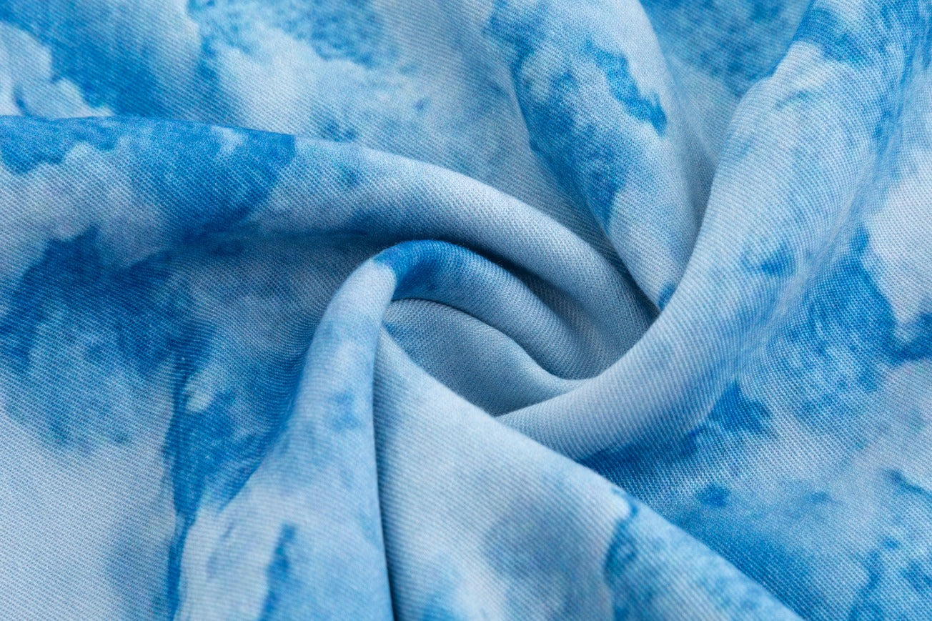 Blue Tie Dye Short Placket Skirt