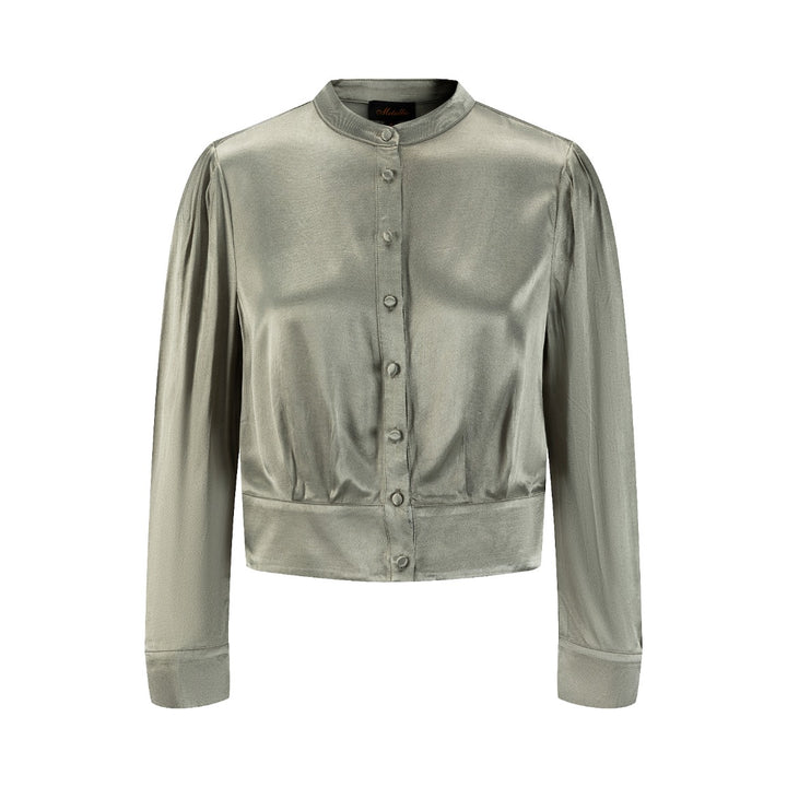 Solid Sage Satin Top