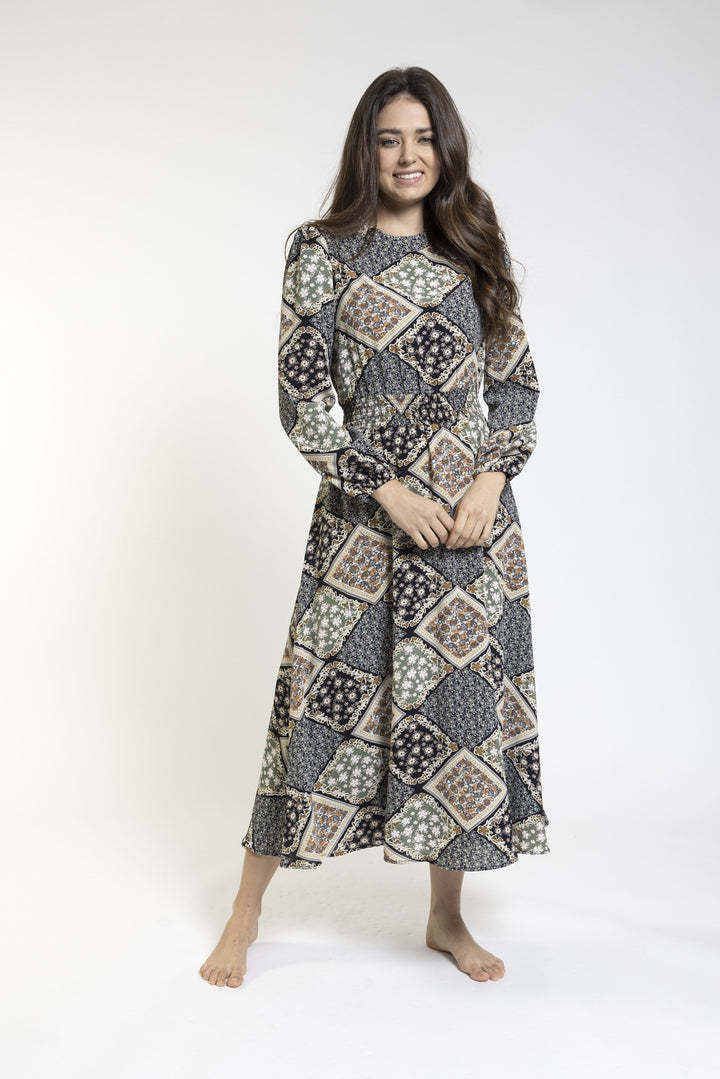 Big Print Smocking Waist Dress