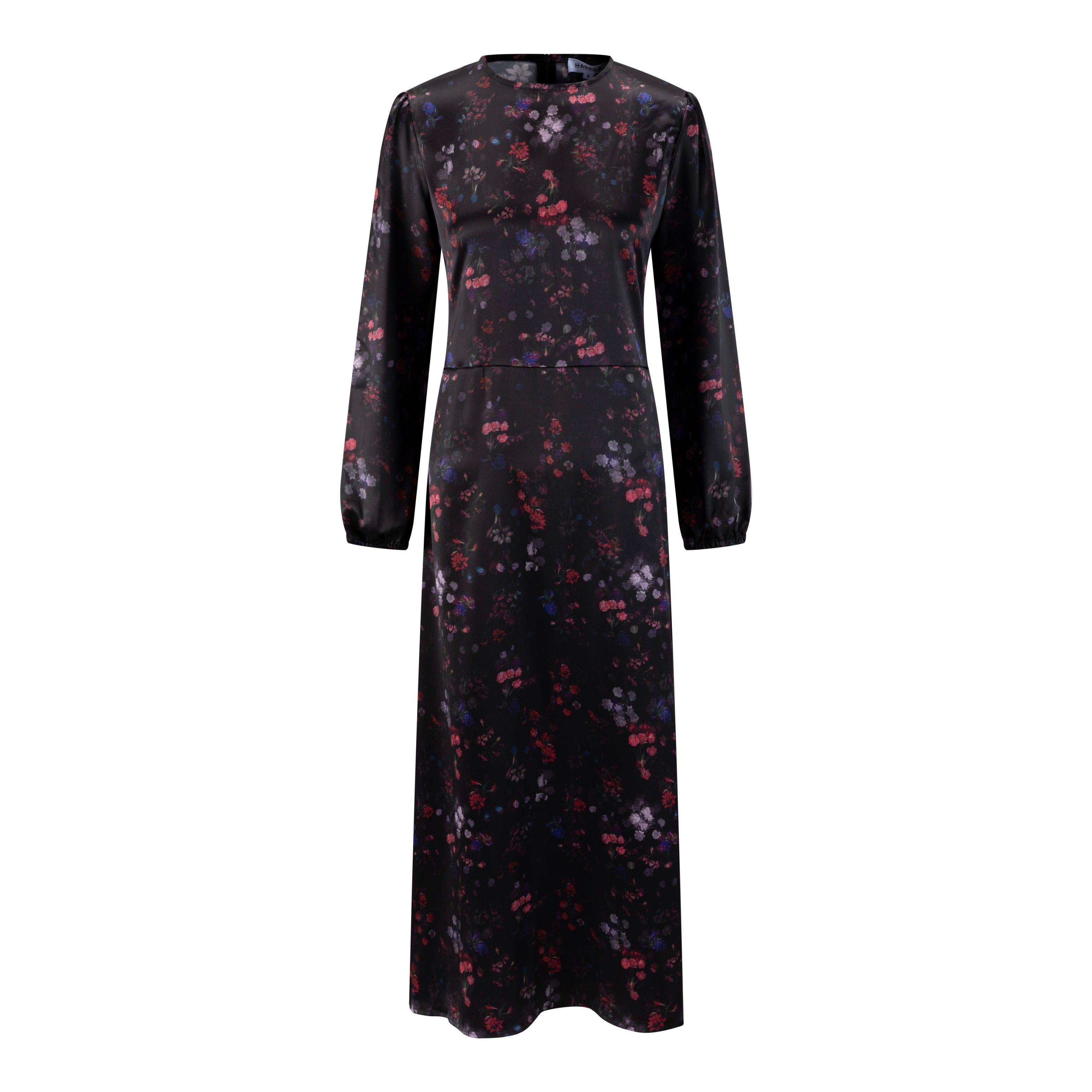 Black Base Multiflowered Printed Bottom Ruffle Dress – The Runway Company