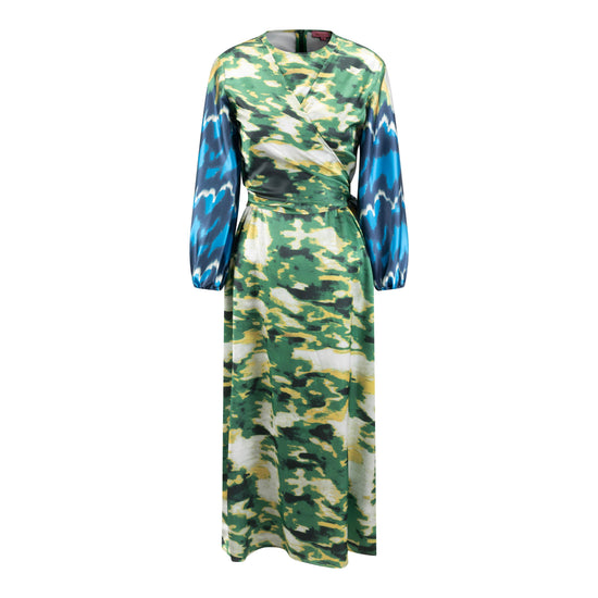 Green And Blue Satin Camo Dress The Runway Company Green And Blue Satin Camo Dress The Runway Company