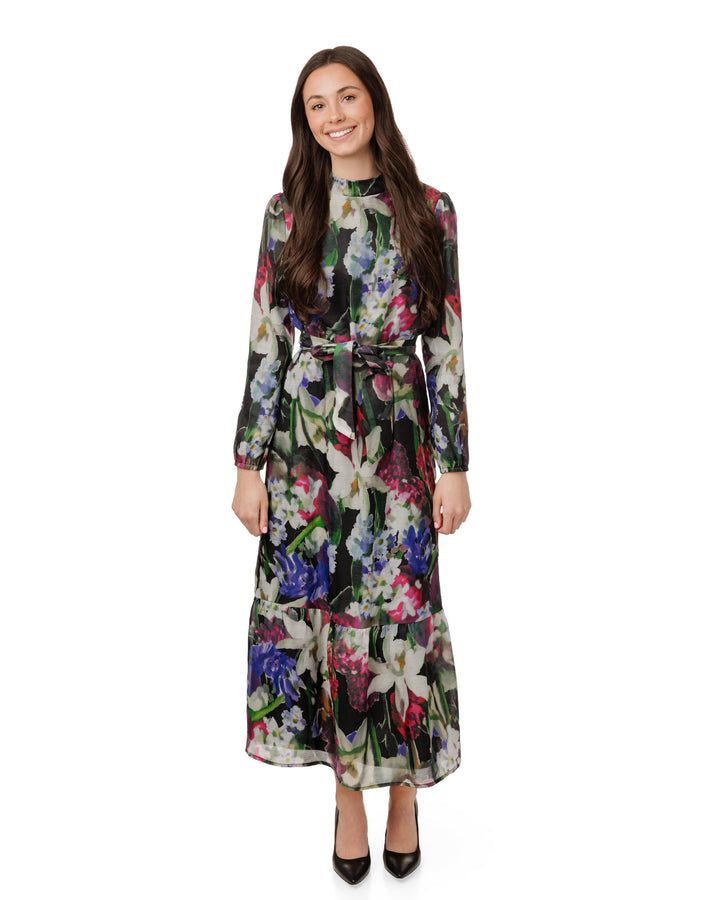 Black Multicolored Floral Dress